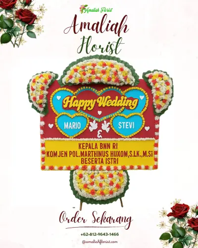 Karangan Papan Bunga Pernikahan kestalan